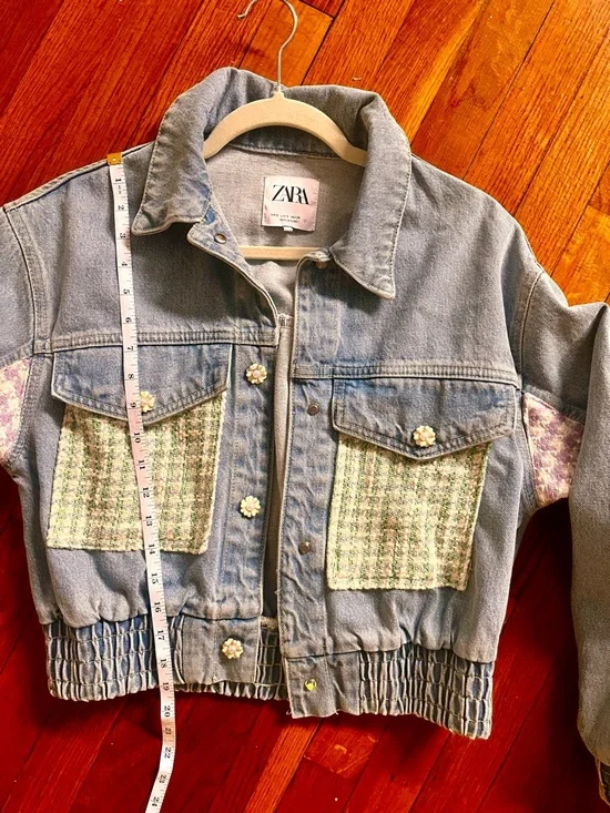 Zara Special Edition Cazadora Denim Combinada – Size Small - Picture 4 of 10
